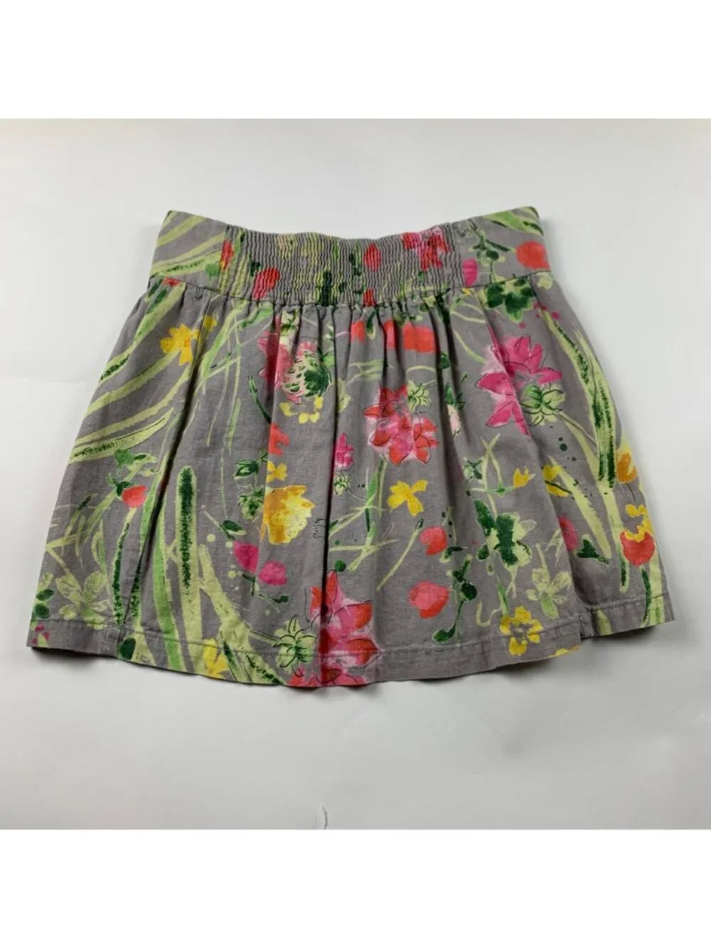 Old Navy Watercolor Floral Linen Blend Mini Skirt M